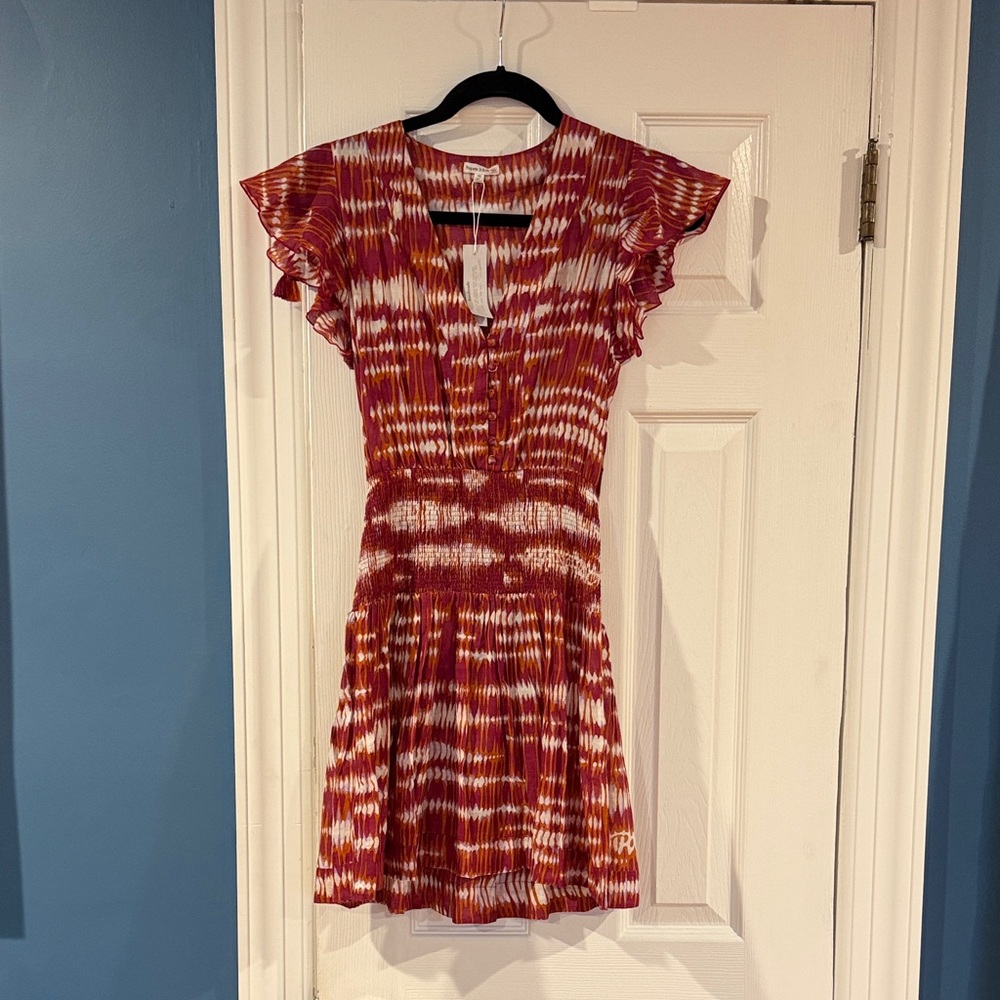 Poupette St. Barth Red and White Mini Dress